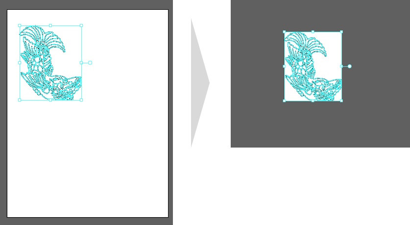 イラレ　アートボード　サイズ変更　オブジェクトに合わせて変更　やり方3　変更前と後の画像比較
